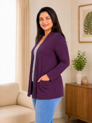 Image of In Love Women's Solid Open Front Shrug with Pockets