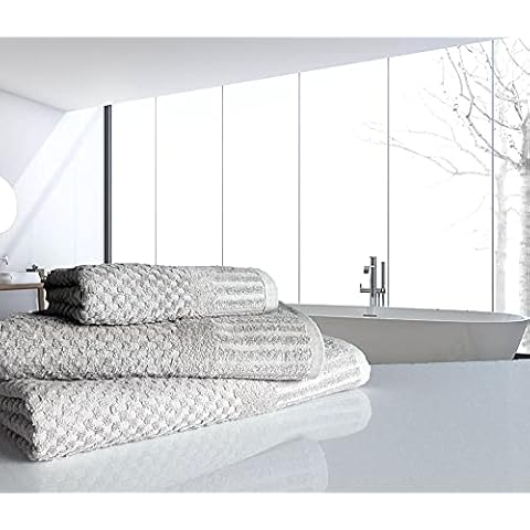 Luxury linenHall Spa, Quick Dry 450gsm, Waffle Extra Long Bath Sheet In Silver Gery Cover