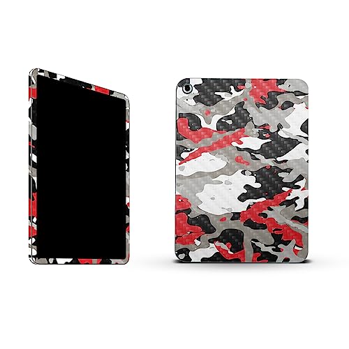Image of MightySkins Carbon Fiber Skin Compatible with Apple iPad 10.9 inch 10th Gen (2022) Full Wrap Kit - Red Camo | Protective, Durable Textured Carbon Fiber Finish | Easy to Apply | Made in The USA