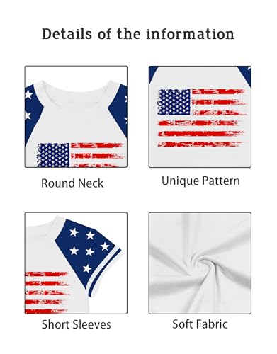 Image of YHHR Boys Girls USA Shirt 250 Anniversary Shirt for Girl 4th of July Shirts Toddler American Flag Patriotic Tee 5-12 Years
