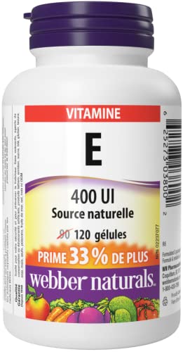 Webber Naturals Vitamin E Natural Source Softgel, 400 Iu-120 Softgels #TOP1