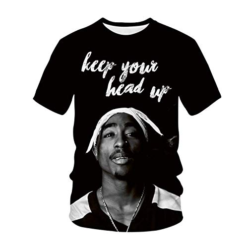 CCEE Camiseta 2Pac Rapper Star Tupac Impresión 3D Streetwear Hombres Mujeres Casual O-Cuello Camiseta Rap Singer Hip Hop Música Camiseta Tops Ropa Cover