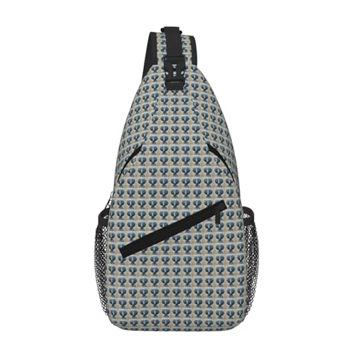 Sac à dos à bandoulière bleu avec motif caniche imprimé