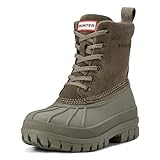 Hunter Women's Sussex Waterproof Rain Boot, Medium Green Suede, 8