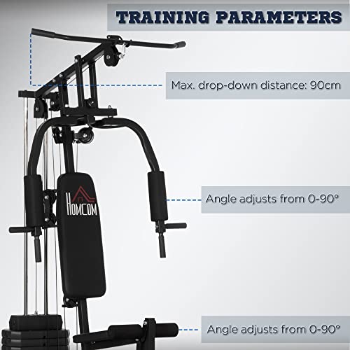 HOMCOM Multi Gym with Weights, Multifunction Home Gym Machine with 45kg Weight Stack for Full Body Workout and Strength Training - Image 6