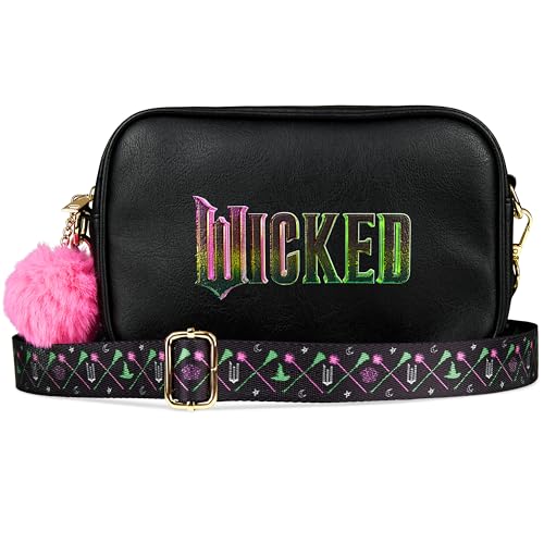 Wicked Sac Bandoulière Fille, Femme et Ado PU SimiliCuir Petit Sac à Main Épaule Sorties Elphaba Glinda Cadeau Fille Musical