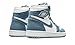 Jordan Women's Air 1 High OG shoe, White/Worn Blue-metallic Gold, 9.5