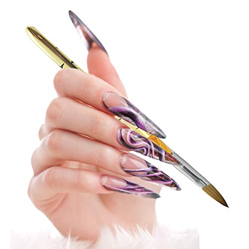 Acryl Steckpinsel Gr. 8 Gold Pinsel für Acrylmodellage Acrylpinsel Nagldesign Acrynägel Profi Pinsel – Bild 7