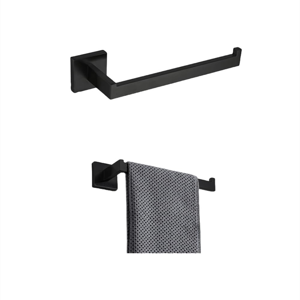Bathroom Hardware Set Bathroom Accessories Black Robe Hook Towel Rail Bar Rack Bar Shelf Tissue Paper Holder Toothbrush Holder,MJF,black