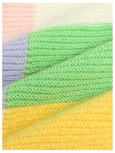 WDIRARA Women's Plus Size Plaid Mock Neck Drop Shoulder Sweater Color Block Long Sleeve Knit Tops Pullovers4