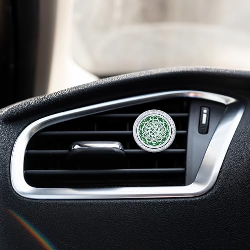 Image of Essential Oil Car Diffuser Vent Clips, Sparkling Essential Oil Car Diffuser, with 20 Refill Pads, for Long Lasting Automotive Odor Eliminator Decoration (1, Life Tree+11-petaled Flower)