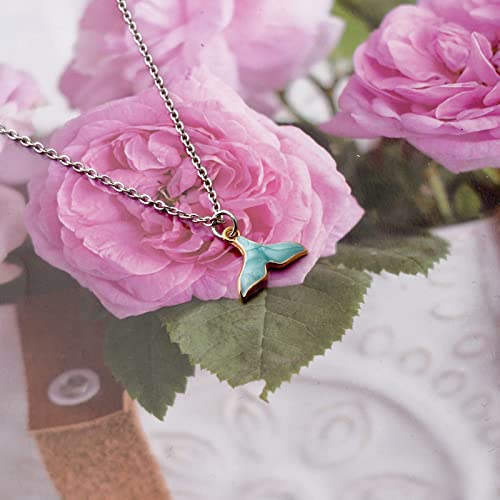 KUIYAI Whale Tail Necklace - Dolphin Lovers Gift With Message Card - Blue Whale Gift for Women4