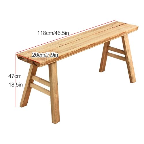 Banc en bois de campagne 118 cm avec rangement chaussures pour l'entrée - 4