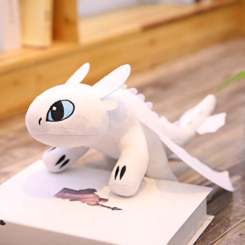 Hpparty Toothless Dragon Plush Stuffed Animal Doll Toy for Kid's Birthday Gift (White, 40cm)