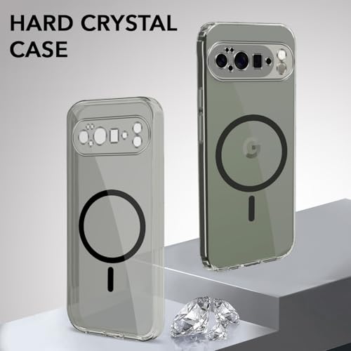 Image of Jkobi Lifetime Anti-Yellow MagSafe Compatible Clear Back Cover Case for Google Pixel 10 Pro XL (Sleek Hard Crystal | Shockproof and Camera Protection)