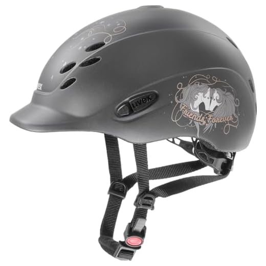 uvex onyxx - Leichter Reithelm für Kinder - individuelle Größenanpassung - optimale Belüftung - Friends II Anthracite matt - 49-54 cm