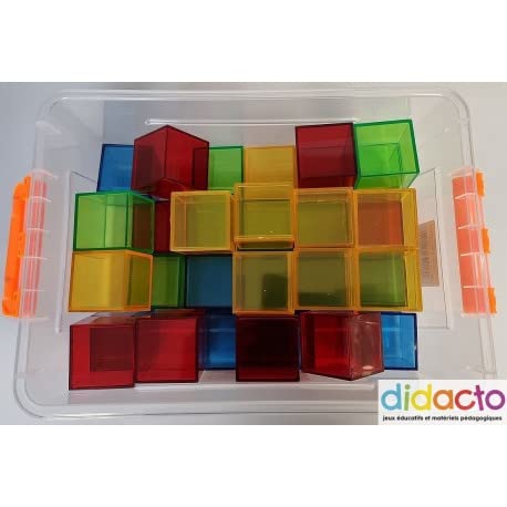 Cubes translucides 36 pcs coffret de jeu de tri et construction - 3