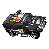 Toyvian Electronic Piggy Bank Password Money Box Police Car Shaped Money Bank Coin Bank with Music and Light Kids Birthday Gift Money Saving Pot