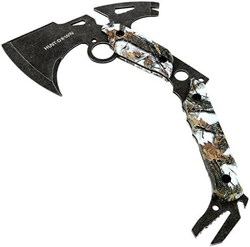 Hunt-Down 13" Hunting Survival Axe with Sheath - Gray Camo Color Handle