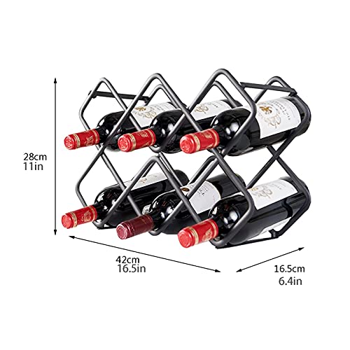 Soporte rústico para 8 botellas de vino metálico miniatura 2