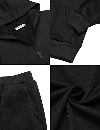 Boyoo Boys' 2 Piece Athletic Tracksuit Jogging Sets Outfit Sweatsuit Zip Up Hoodie And Active Pants For Kids 5-14 Years #TOP4