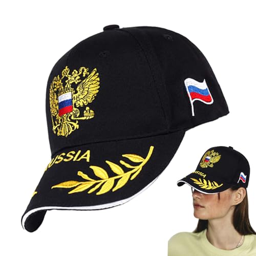 Jongyumo Casquette Baseball Russie - Casquette Trucker pour Camping - Couvre-Chef Brodé avec Drapeau National Russe pour Randonnée Cyclisme et Plein Air