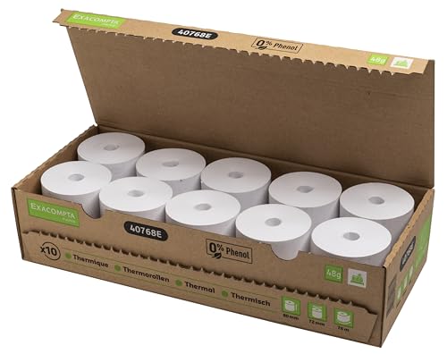 Rollos térmicos 80mm Exacompta papel tique para impresora de recibos de terminal punto de venta
