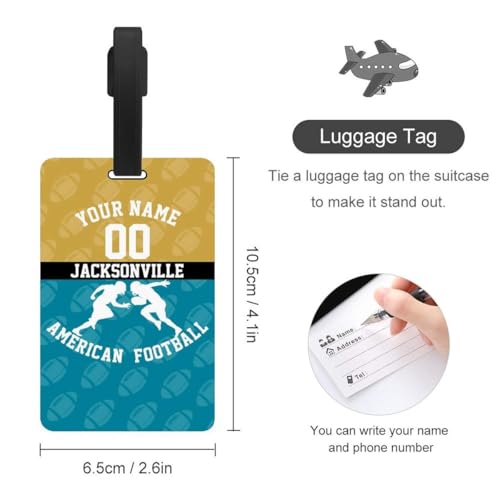 Custom Jacksonville Style Suitcase Cover Personalized Name And Number Football Style Travel Luggage Cover,Washable Scratch Resistant Decorative Luggage Protector (For 18-32 Inch Luggage)4