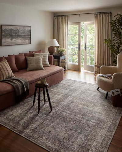 Loloi Amber Lewis Georgie Collection GER-10 Moss/Bark 7'-6" x 9'-6", .19" Pile Height, Area Rug