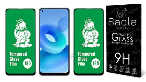 Image of Saola 18D Tempered Glass With Inbuilt AirBag Borders For Oppo A96 (Pack Of 2) with Free Installation Kit. Full screen Coverage - 6.59 inch