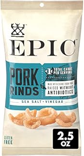 EPIC Sea Salt + Vinegar Oven Baked Pork Rinds, Keto Friendly, 2.5 oz