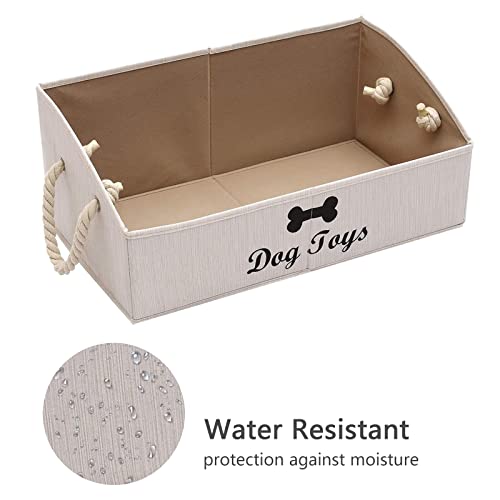 Geyecete-Large-Dog-Toys-Storage-Bins-Foldable-Fabric-Trapezoid-Organizer-Boxes-with-Weave-Rope-HandleCollapsible-Basket-for-ShelvesDog-ApparelBeige-Dog Geyecete Large Dog Toys Storage Bins Foldable Fabric Trapezoid Organizer Boxes with Weave Rope HandleCollapsible Basket for ShelvesDog ApparelBeige Dog