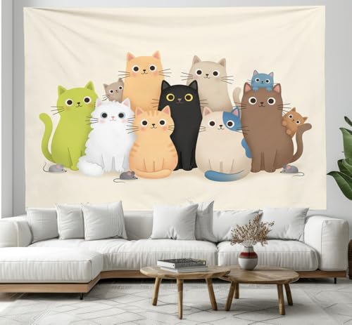 Tapisserie souris chat marron pour chambre et salon chaleureux