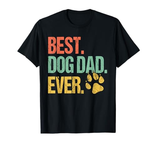 Retro Vintage Best Dog Dad Ever Hundepapa Vatertag Geschenk T-Shirt