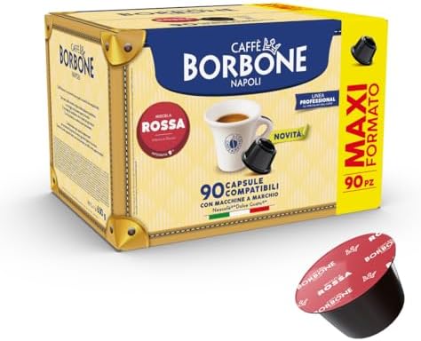 Caffè Borbone Mezcla de Café Roja - 90 cápsulas - Compatibles con...