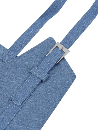 Women's Elastic Wide Waist Belt, Steampunk Underbust Corset Belts Faux Leather/Denim for Dress3