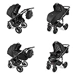Kinderwagen Set 3in1 2in1 Isofix Ottis Black 2020 by Lux4Kids Fire Obi-01 4in1 Autositz +Isofix