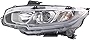 Evan-Fischer Headlight Assembly Compatible with 2016-2019 Honda Civic Halogen Coupe Hatchback Sedan Driver Side