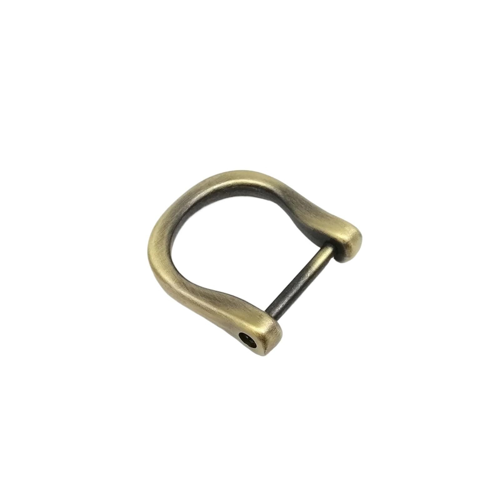 HYQOUKLR Detachable Open Removable Shackle Screw, 5pcs Zinc Alloy Electroplating D Ring Buckle Multicolor Two Sizes(A 18mm Brush Brass)