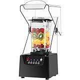 Powerful Standmixer Smoothie Maker, 2 l Commercial Standmixer, 6 Sharp Edelstahlklingen, 17000 U/min, Blade Ice Crusher mit Schalldeckel, für Milchshake, Saft, Baby Food und Vegetable Drinks