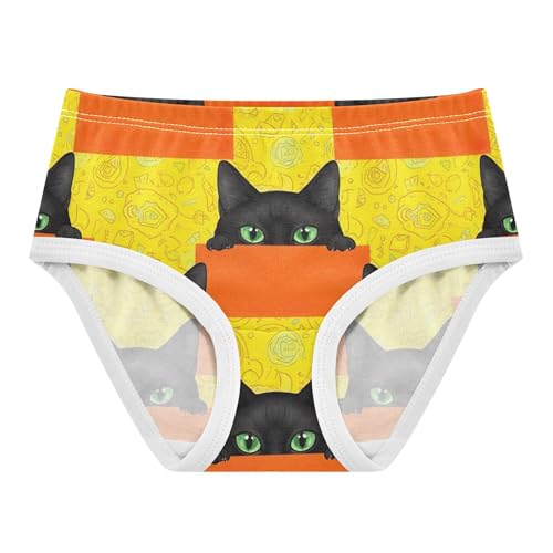 Black Cartoon Cats Orange Yellow Cute Panties Girl Toddler Girls Underwear Cotton Designer Briefs Undies Kids 2t