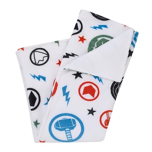 Image of NoJo Marvel The Avengers Red, White, and Blue Super Soft Sherpa Baby Blanket