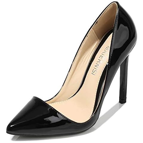 Ladies Pointed Toe Sexy High Heels Party Court Shoes Dress Formal Pointed Toe Occasion Party Shoes Black Cover