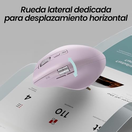 Ratón inalámbrico recargable rosa T'nB con doble rueda y USB-A 3