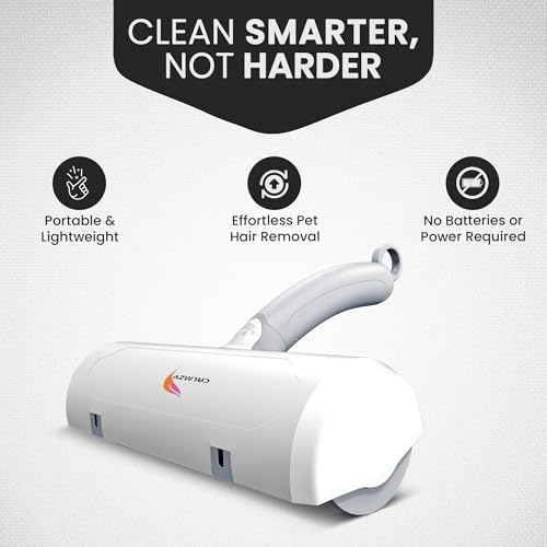 Image of CALMZY Pet Hair Removal Tool, Reusable Lint Roller for Pet Hair, Dog Hair Remover Couch for Cleaning Rug, Carpet, Bed, Cat Hair Remover & Updated 2025, Pet Hair Remover Roller (Grey & White)