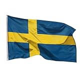 Aricona Schweden Flagge 90x150cm - wetterbeständige Fahne mit Messingösen, 100% Polyester, robuste Doppelnaht & in lebendigen Farben - ideal für Flaggen-Liebhaber
