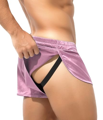 Casey Kevin Bóxers Hombre Sexy Ropa Interior Calzoncillos Jockstrap Hombre Pantalones de Dormir para Hombre, Rosa, XL