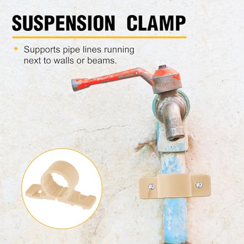 Image of Briwooody 50 Pack 3 /4 Inch Skin Color Pipe Supports Suspension Clamp Pipe Clamps Pex Clamps for Pex, Copper, CPVC