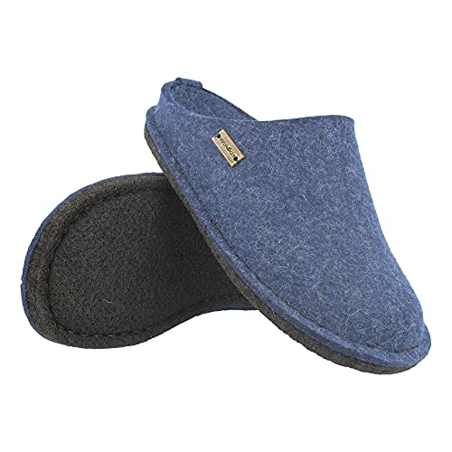 Haflinger Flair Soft, Unisex Adults’ Open Back Slipper, Blue (Blue / Jeans), 7 UK (40 EU)2