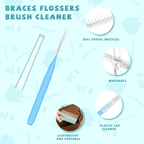 Image of 100PCS Interdental Brushes Between Teeth for Braces, Flossers Brush Cleaner, Orthodontic Flossers for Braces Cleaning Kit, Dental Teeth Cleaning Tools (10 Colors, Multiple Sizes